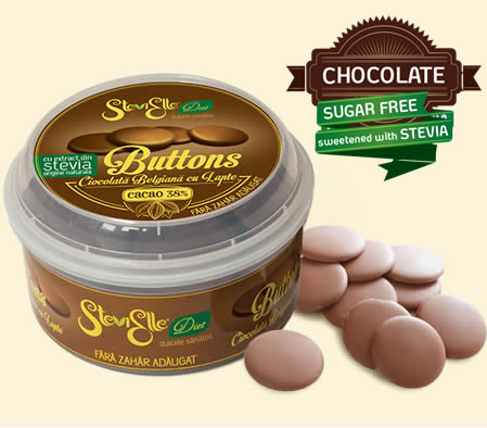 Buttons Stevielle- sugarfree stevia milk chocolate